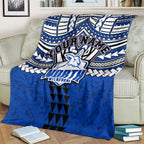 Personalized North Melbourne Kangaroos Blanket Polynesian Tribal Pattern Heritage Football