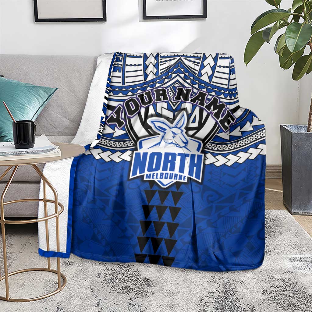 Personalized North Melbourne Kangaroos Blanket Polynesian Tribal Pattern Heritage Football