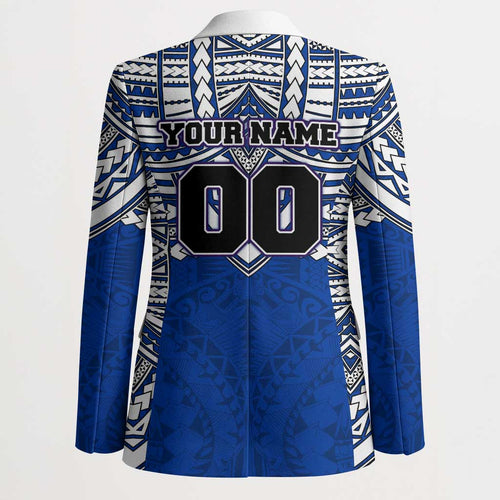 Personalized North Melbourne Kangaroos Blazer Polynesian Tribal Pattern Heritage Football