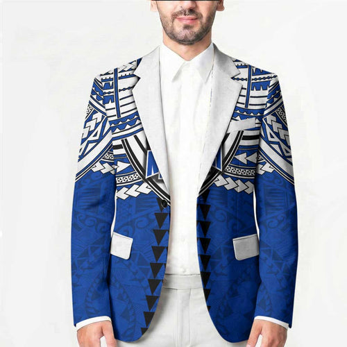 Personalized North Melbourne Kangaroos Blazer Polynesian Tribal Pattern Heritage Football