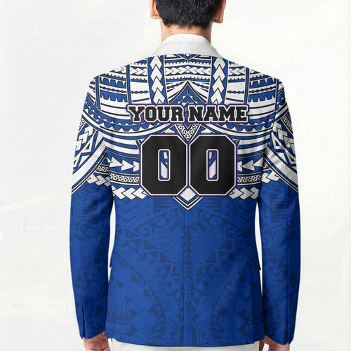 Personalized North Melbourne Kangaroos Blazer Polynesian Tribal Pattern Heritage Football