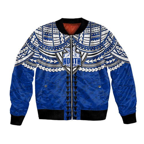 Personalized North Melbourne Kangaroos Bomber Jacket Polynesian Tribal Pattern Heritage Football