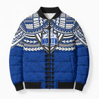 Personalized North Melbourne Kangaroos Bomber Puffer Jacket Polynesian Tribal Pattern Heritage Football