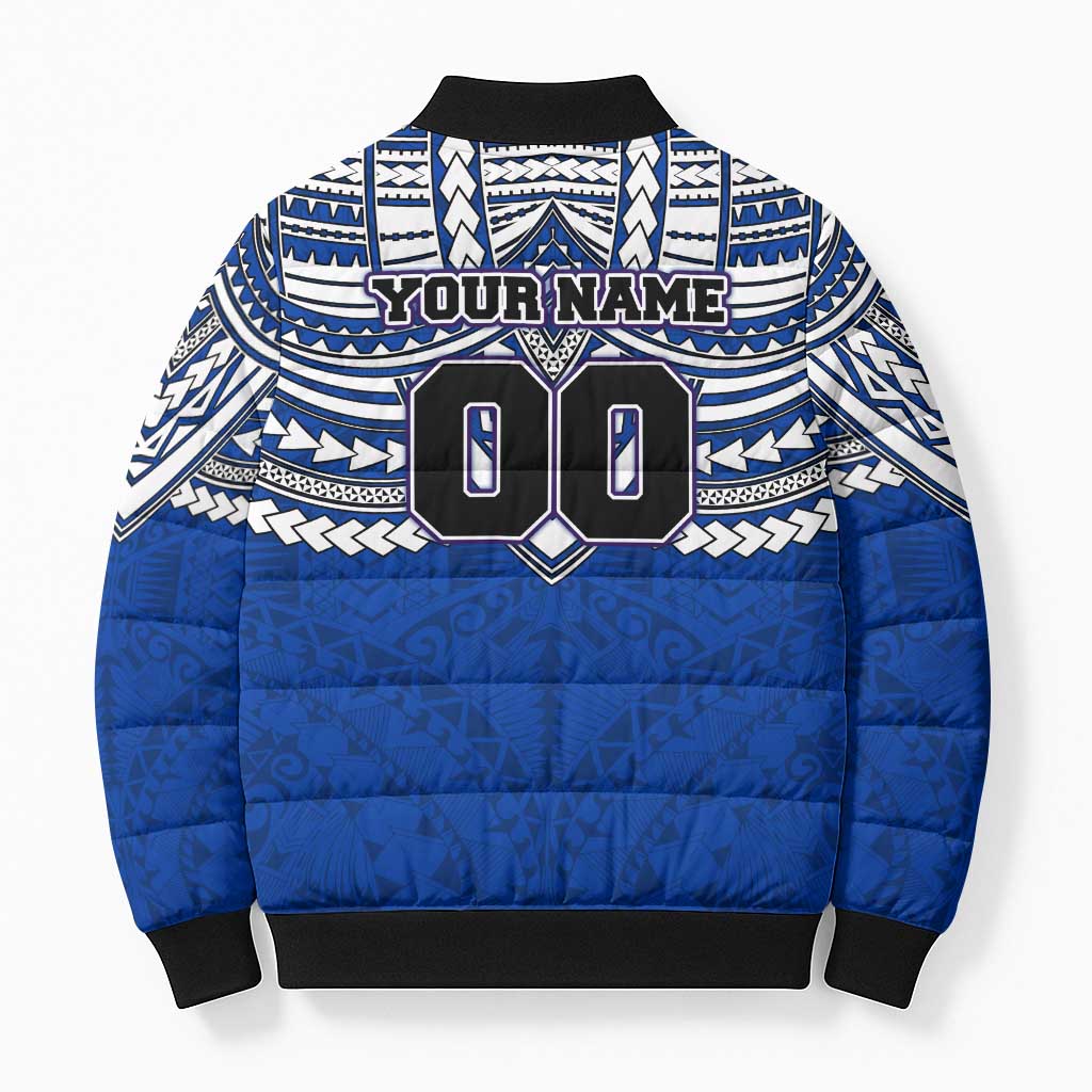 Personalized North Melbourne Kangaroos Bomber Puffer Jacket Polynesian Tribal Pattern Heritage Football