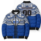 Personalized North Melbourne Kangaroos Bomber Puffer Jacket Polynesian Tribal Pattern Heritage Football