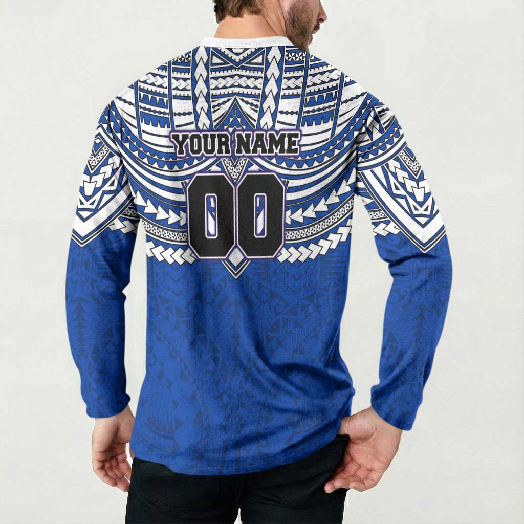 Personalized North Melbourne Kangaroos Button Sweatshirt Polynesian Tribal Pattern Heritage Football