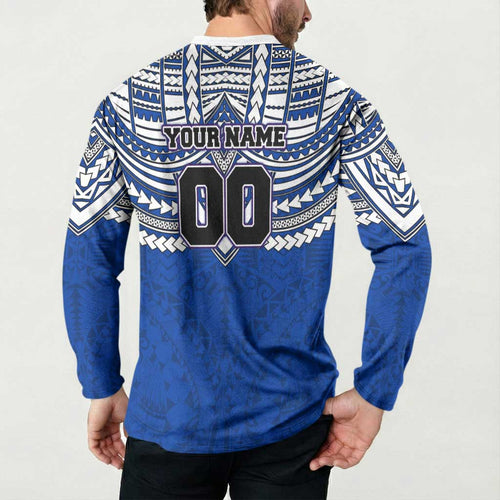 Personalized North Melbourne Kangaroos Button Sweatshirt Polynesian Tribal Pattern Heritage Football