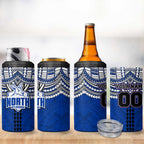 Personalized North Melbourne Kangaroos 4 in 1 Can Cooler Tumbler Polynesian Tribal Pattern Heritage Football