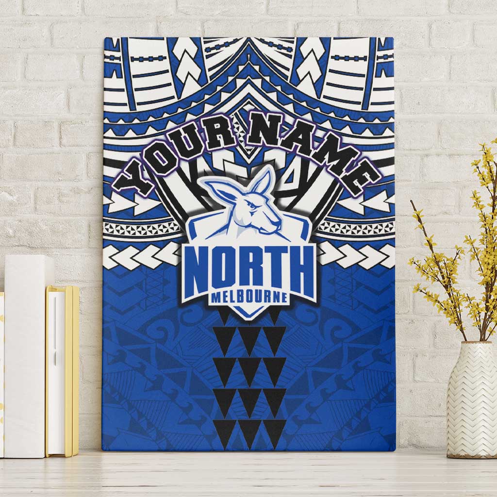 Personalized North Melbourne Kangaroos Canvas Wall Art Polynesian Tribal Pattern Heritage Football