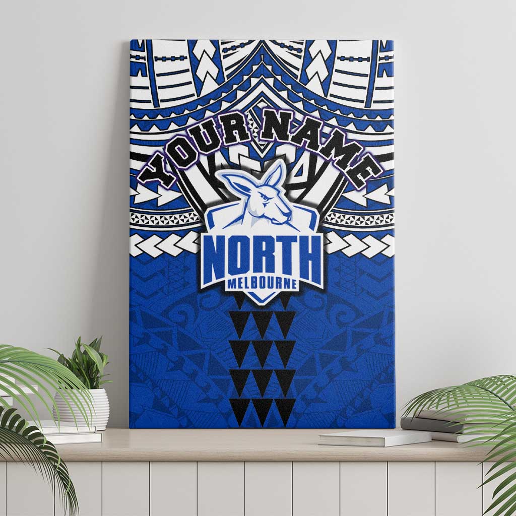 Personalized North Melbourne Kangaroos Canvas Wall Art Polynesian Tribal Pattern Heritage Football