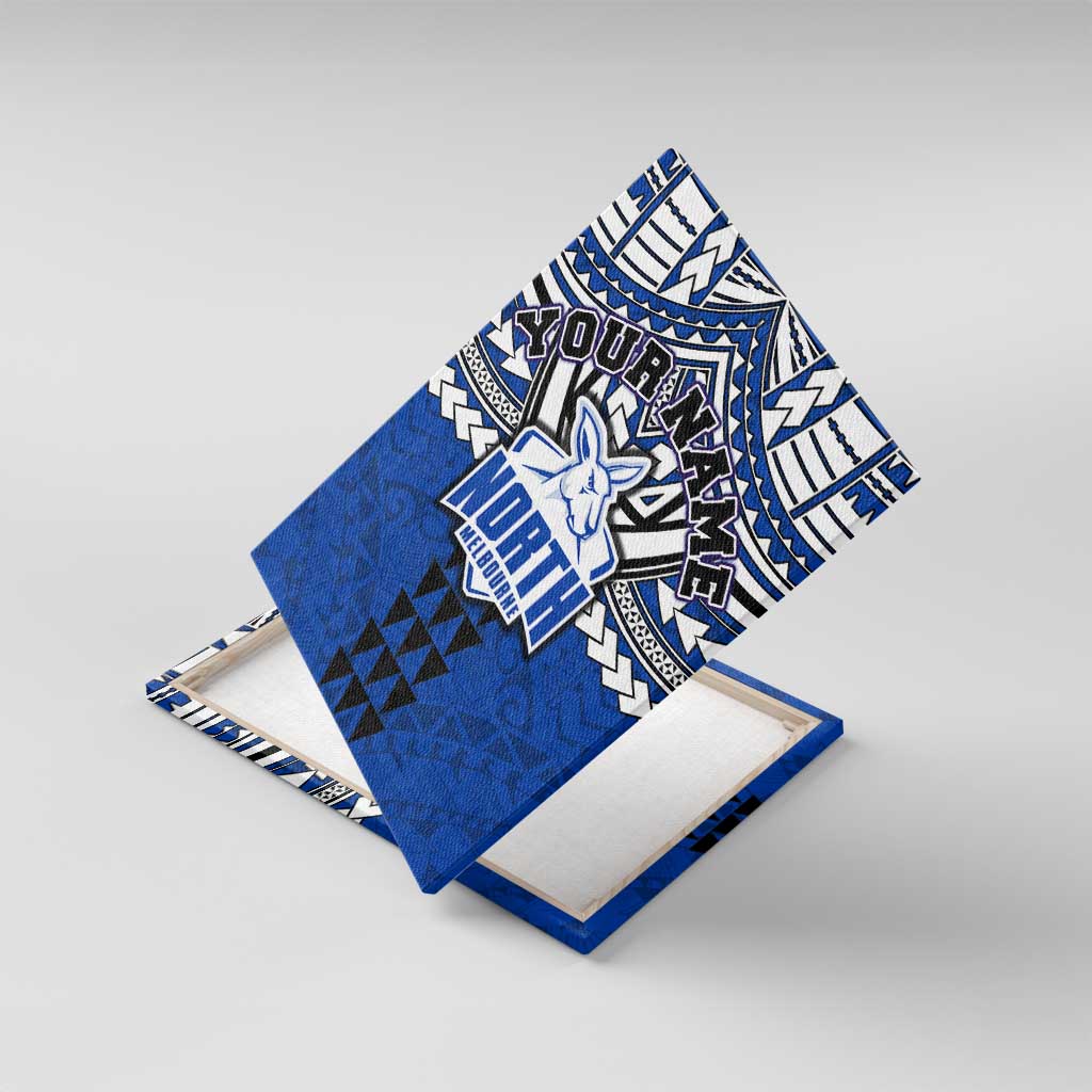 Personalized North Melbourne Kangaroos Canvas Wall Art Polynesian Tribal Pattern Heritage Football