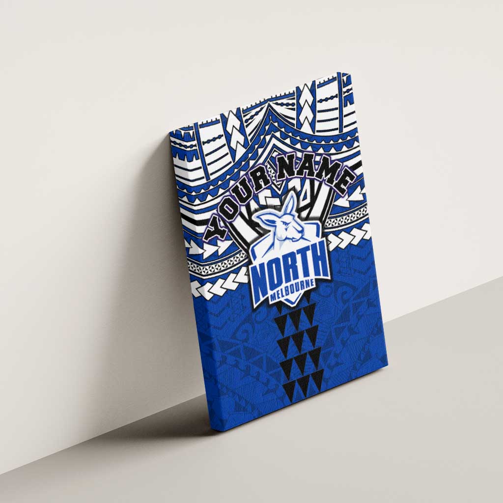 Personalized North Melbourne Kangaroos Canvas Wall Art Polynesian Tribal Pattern Heritage Football