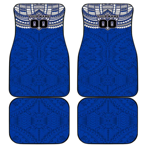 Personalized North Melbourne Kangaroos Car Mats Polynesian Tribal Pattern Heritage Football