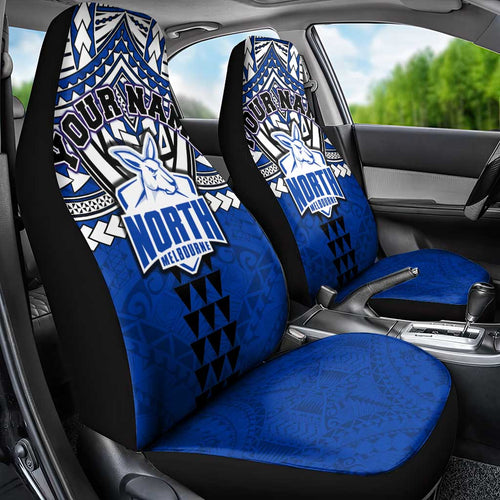 Personalized North Melbourne Kangaroos Car Seat Cover Polynesian Tribal Pattern Heritage Football