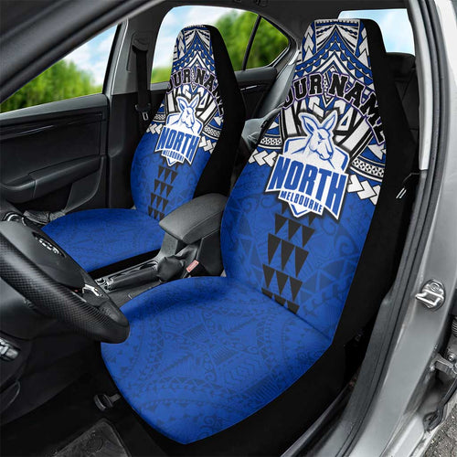 Personalized North Melbourne Kangaroos Car Seat Cover Polynesian Tribal Pattern Heritage Football