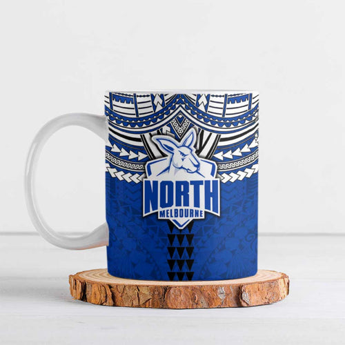 Personalized North Melbourne Kangaroos Ceramic Mug Polynesian Tribal Pattern Heritage Football