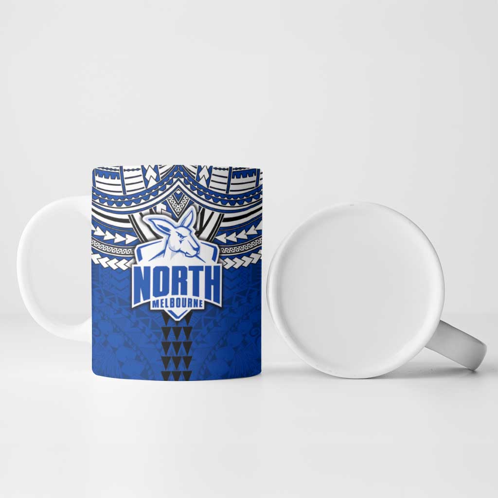 Personalized North Melbourne Kangaroos Ceramic Mug Polynesian Tribal Pattern Heritage Football