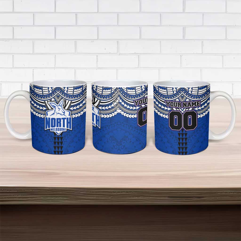 Personalized North Melbourne Kangaroos Ceramic Mug Polynesian Tribal Pattern Heritage Football