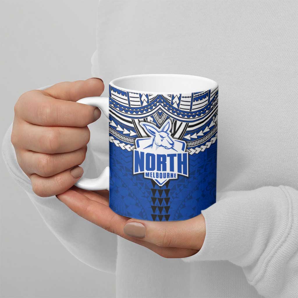 Personalized North Melbourne Kangaroos Ceramic Mug Polynesian Tribal Pattern Heritage Football