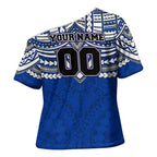 Personalized North Melbourne Kangaroos Cross Shoulder Shirt Polynesian Tribal Pattern Heritage Football