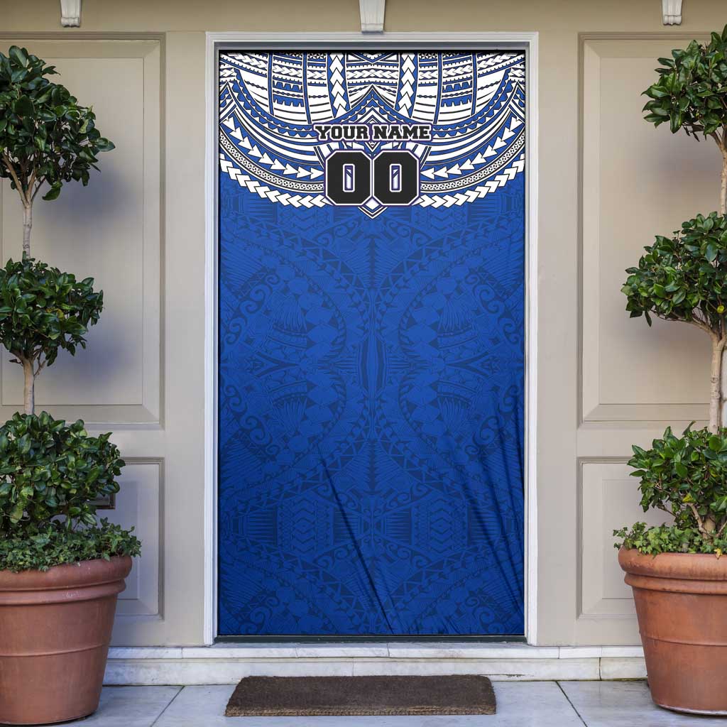 Personalized North Melbourne Kangaroos Door Cover Polynesian Tribal Pattern Heritage Football