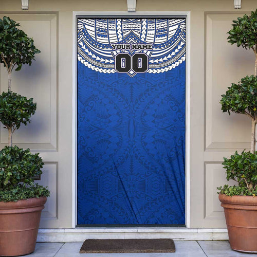 Personalized North Melbourne Kangaroos Door Cover Polynesian Tribal Pattern Heritage Football