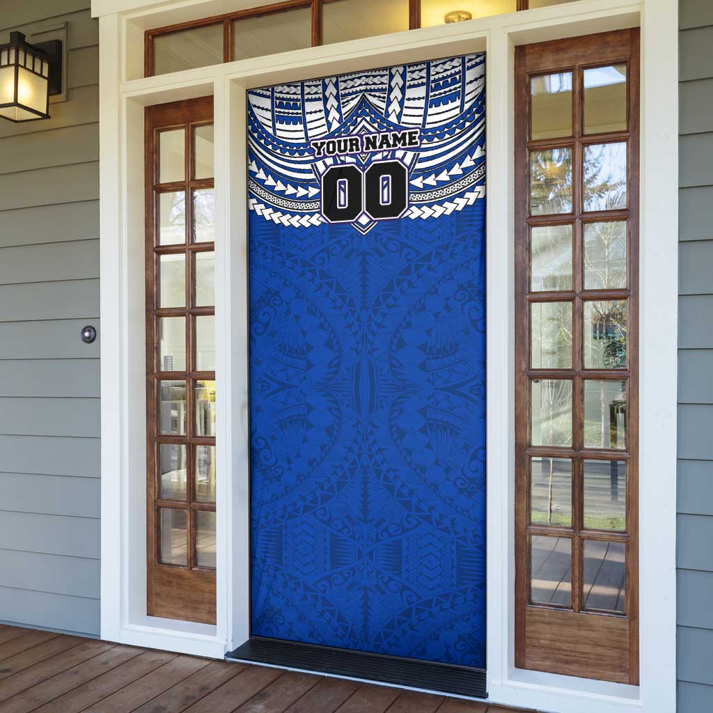 Personalized North Melbourne Kangaroos Door Cover Polynesian Tribal Pattern Heritage Football