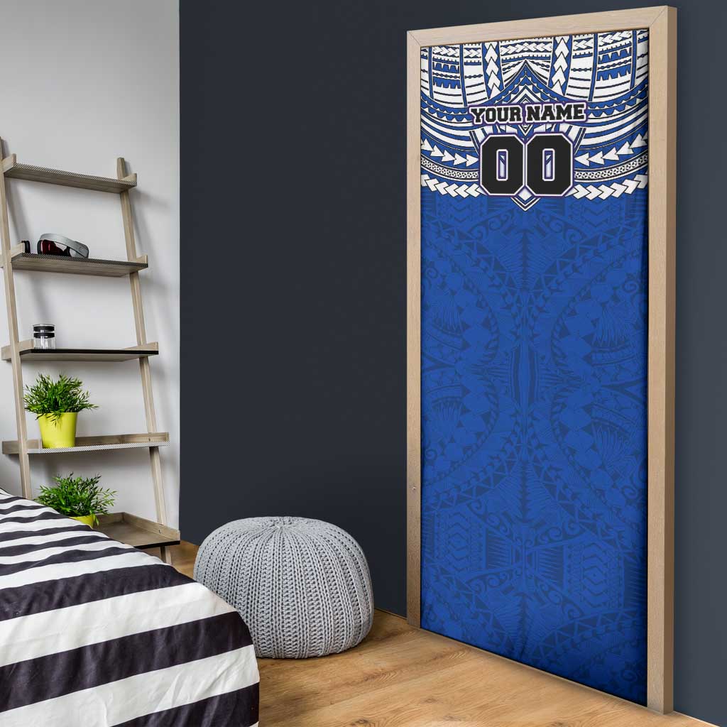 Personalized North Melbourne Kangaroos Door Cover Polynesian Tribal Pattern Heritage Football