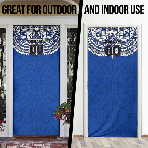Personalized North Melbourne Kangaroos Door Cover Polynesian Tribal Pattern Heritage Football