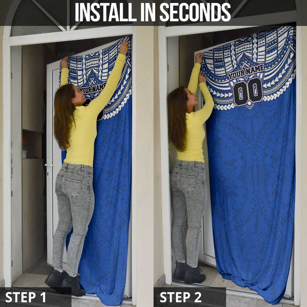 Personalized North Melbourne Kangaroos Door Cover Polynesian Tribal Pattern Heritage Football