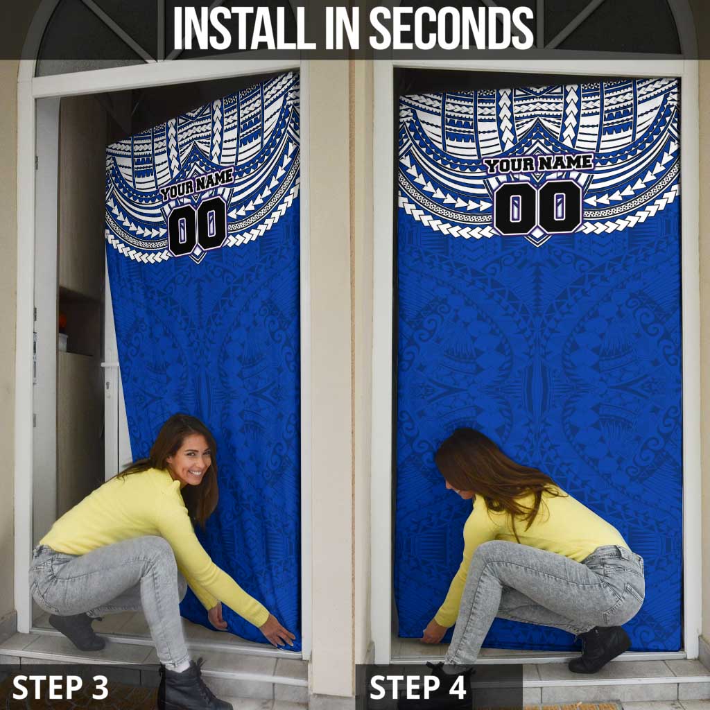 Personalized North Melbourne Kangaroos Door Cover Polynesian Tribal Pattern Heritage Football