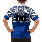 Personalized North Melbourne Kangaroos Family Matching Long Sleeve Bodycon Dress and Hawaiian Shirt Polynesian Tribal Pattern Heritage Football