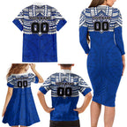 Personalized North Melbourne Kangaroos Family Matching Long Sleeve Bodycon Dress and Hawaiian Shirt Polynesian Tribal Pattern Heritage Football