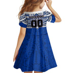 Personalized North Melbourne Kangaroos Family Matching Summer Maxi Dress and Hawaiian Shirt Polynesian Tribal Pattern Heritage Football