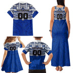 Personalized North Melbourne Kangaroos Family Matching Tank Maxi Dress and Hawaiian Shirt Polynesian Tribal Pattern Heritage Football