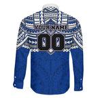 Personalized North Melbourne Kangaroos Family Matching Tank Maxi Dress and Hawaiian Shirt Polynesian Tribal Pattern Heritage Football