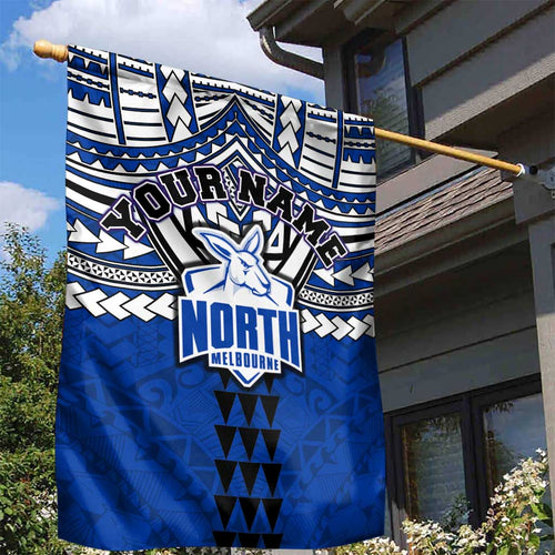 Personalized North Melbourne Kangaroos Garden Flag Polynesian Tribal Pattern Heritage Football