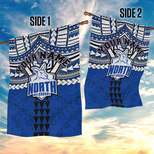Personalized North Melbourne Kangaroos Garden Flag Polynesian Tribal Pattern Heritage Football