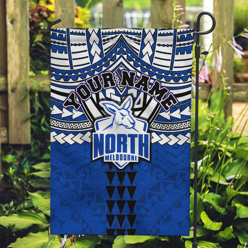Personalized North Melbourne Kangaroos Garden Flag Polynesian Tribal Pattern Heritage Football