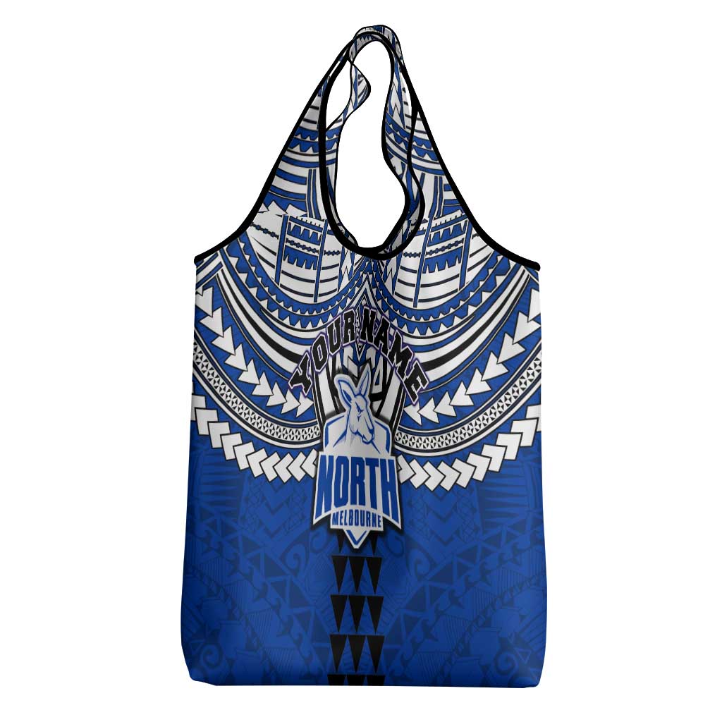 Personalized North Melbourne Kangaroos Grocery Bag Polynesian Tribal Pattern Heritage Football