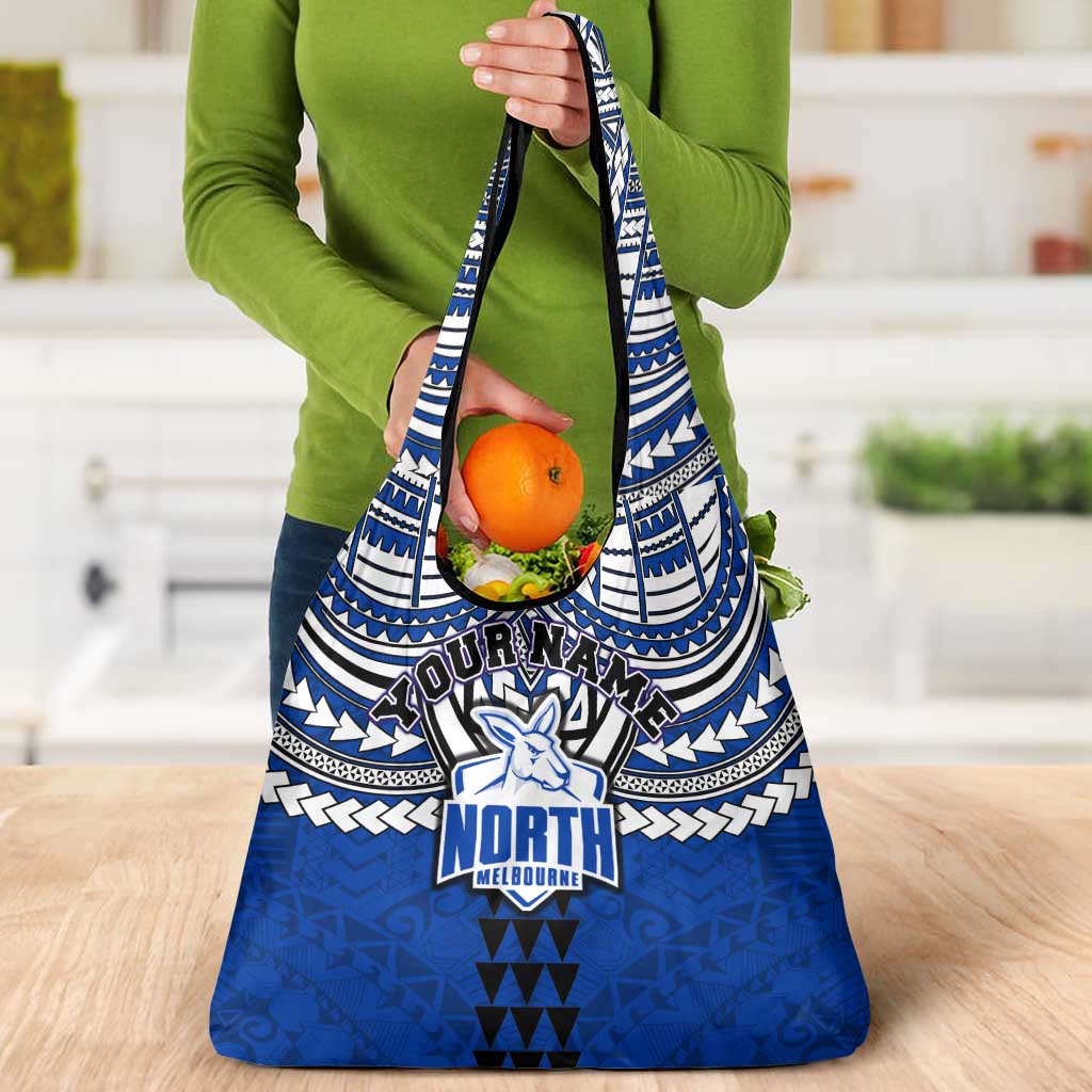 Personalized North Melbourne Kangaroos Grocery Bag Polynesian Tribal Pattern Heritage Football