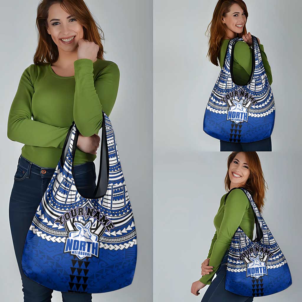 Personalized North Melbourne Kangaroos Grocery Bag Polynesian Tribal Pattern Heritage Football