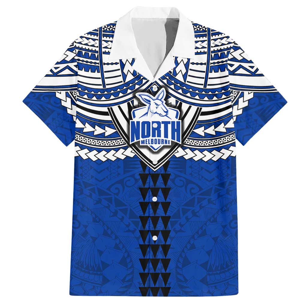 Personalized North Melbourne Kangaroos Hawaiian Shirt Polynesian Tribal Pattern Heritage Football