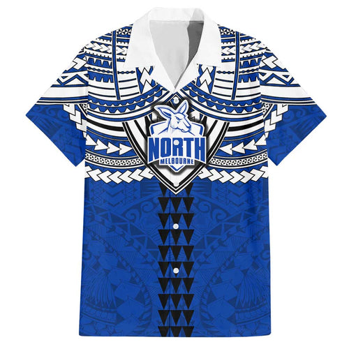 Personalized North Melbourne Kangaroos Hawaiian Shirt Polynesian Tribal Pattern Heritage Football