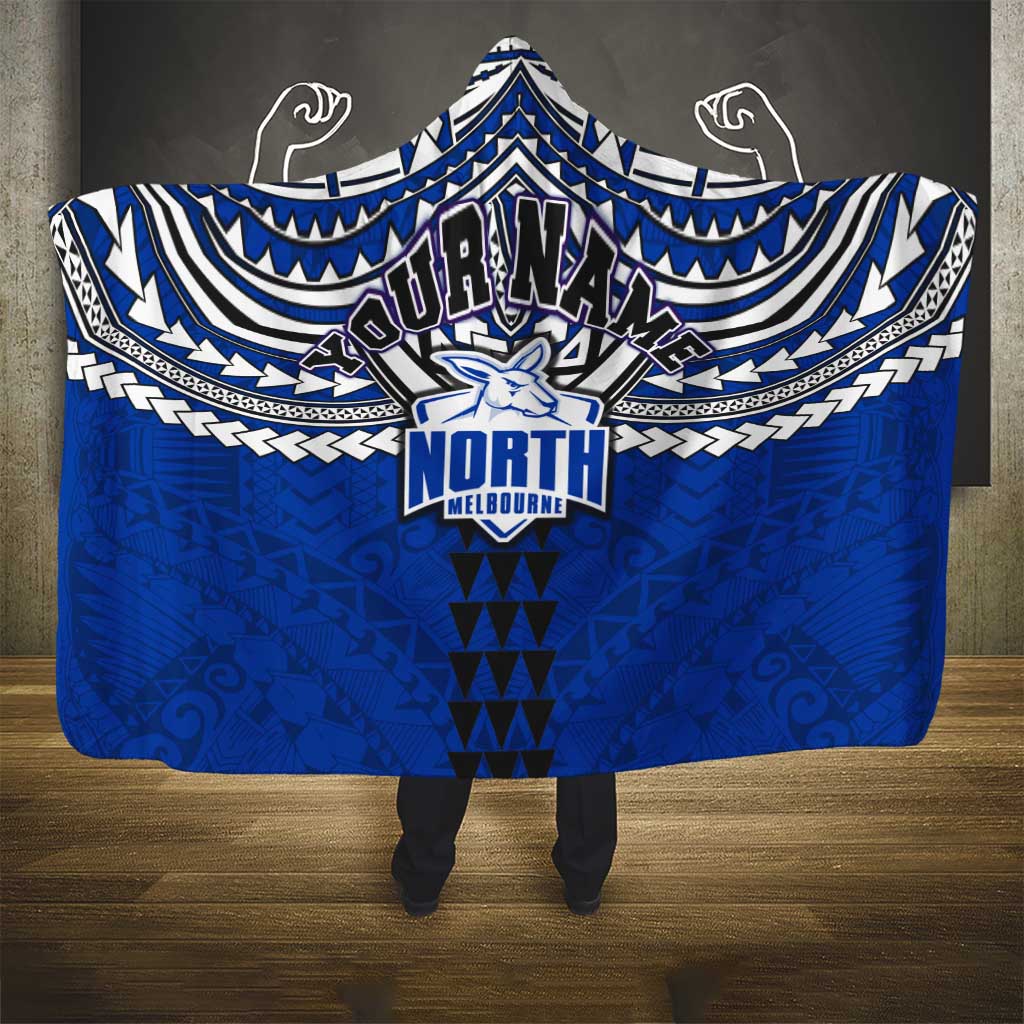 Personalized North Melbourne Kangaroos Hooded Blanket Polynesian Tribal Pattern Heritage Football