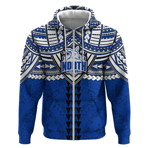 Personalized North Melbourne Kangaroos Hoodie Polynesian Tribal Pattern Heritage Football