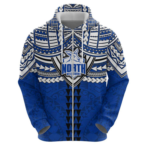 Personalized North Melbourne Kangaroos Hoodie Polynesian Tribal Pattern Heritage Football