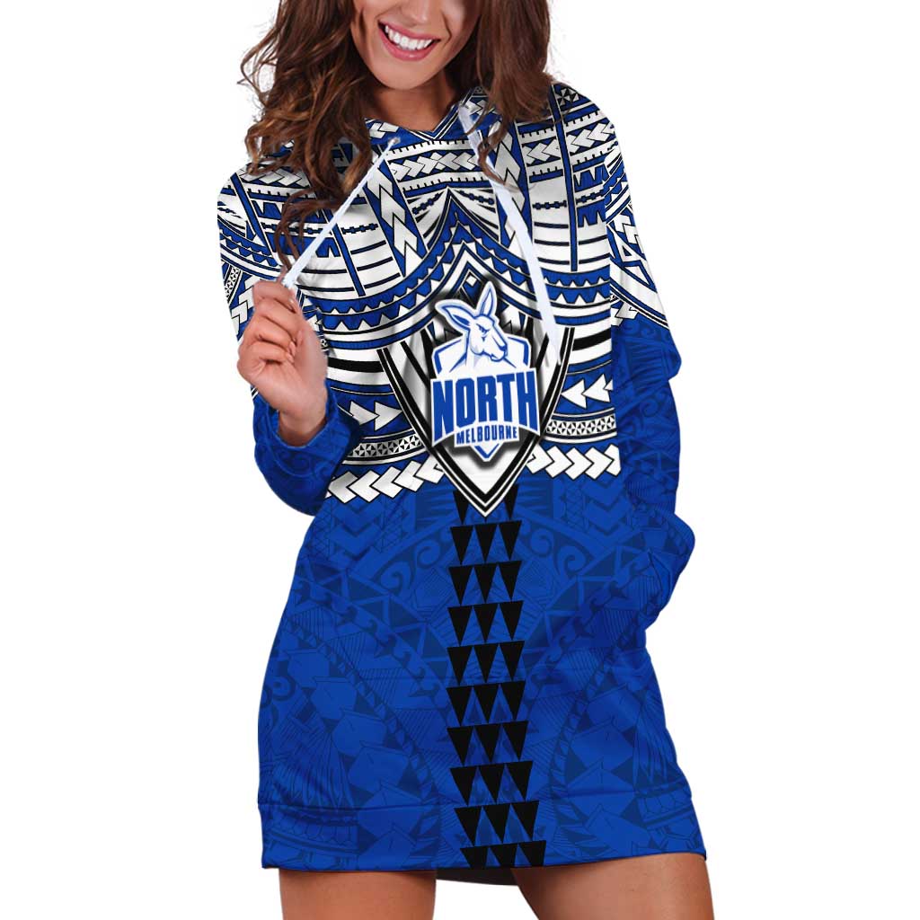 Personalized North Melbourne Kangaroos Hoodie Dress Polynesian Tribal Pattern Heritage Football