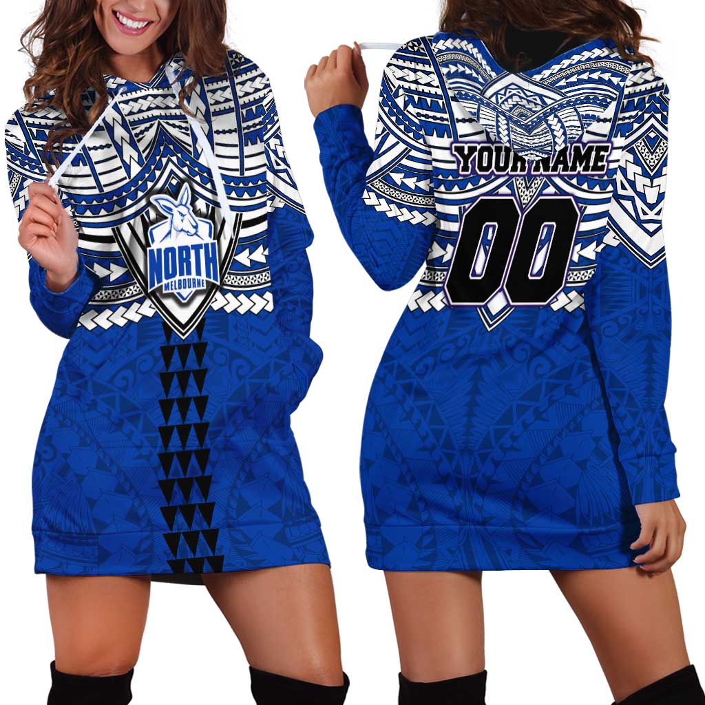 Personalized North Melbourne Kangaroos Hoodie Dress Polynesian Tribal Pattern Heritage Football