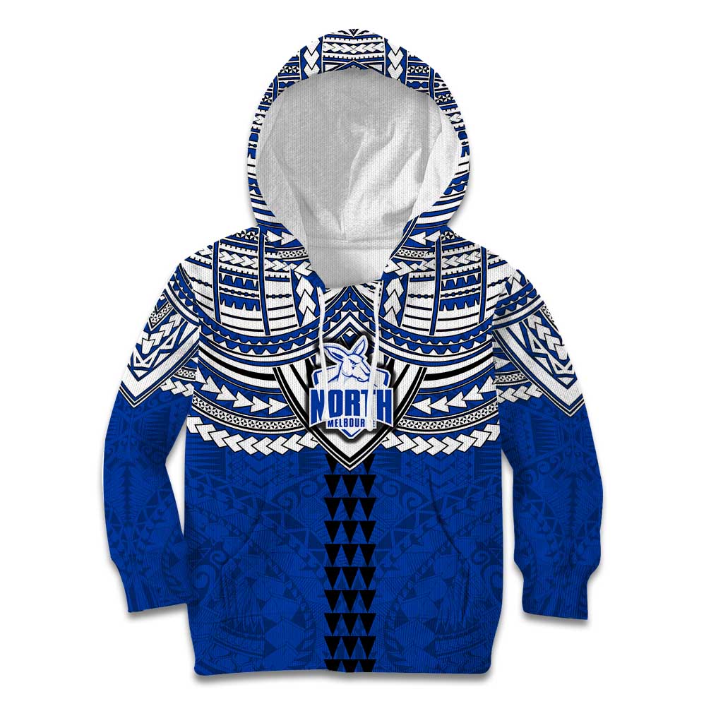Personalized North Melbourne Kangaroos Kid Hoodie Polynesian Tribal Pattern Heritage Football